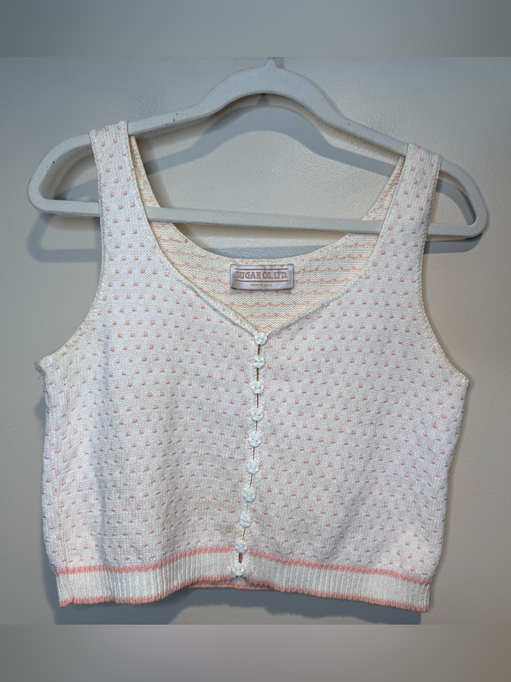 Vintage Sugar Co. Ltd 1980s Cottagecore grandmacore sweater vest size 8